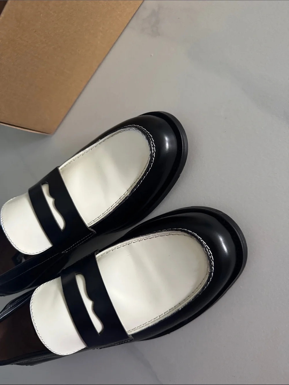 NATAN BLACK/WHITE LEATHER